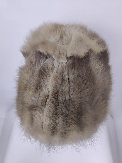 Pairahan Grey Cap in Mink Fur