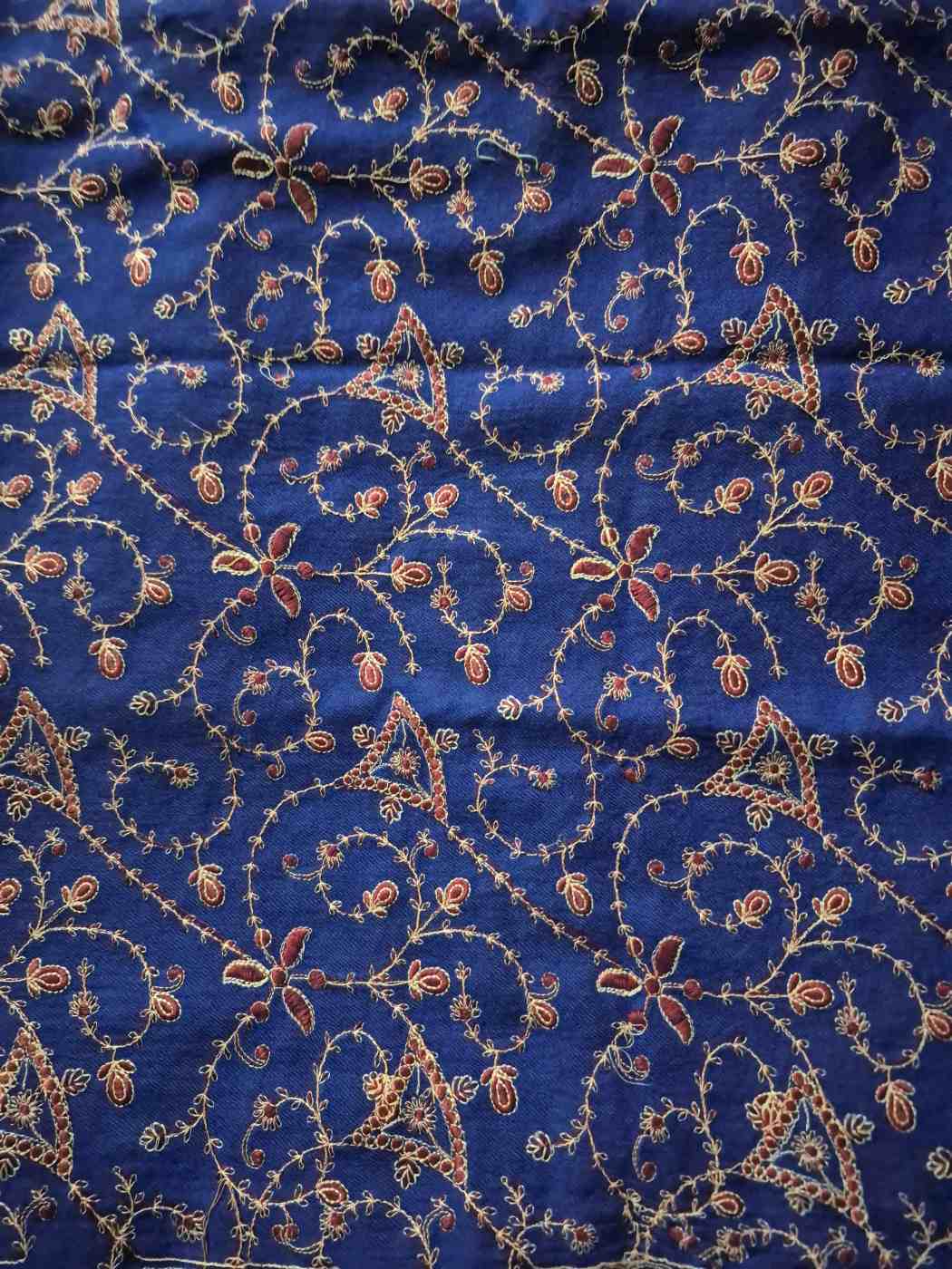 Blue Kashmiri Cap With Machine Sozni Work in Toosha | Munawar