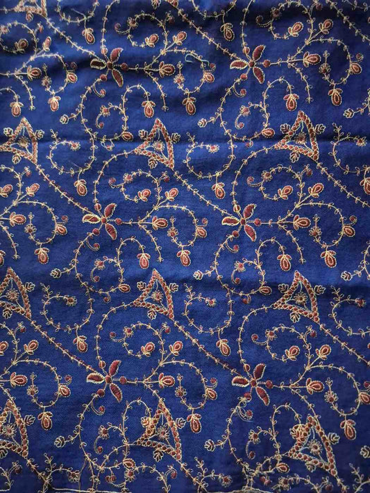 Blue Kashmiri Cap With Machine Sozni Work in Toosha | Amanat