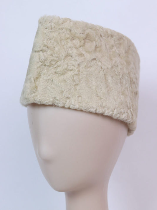 Ghulam Nabi Premium Karakul Wool Cap in Cream