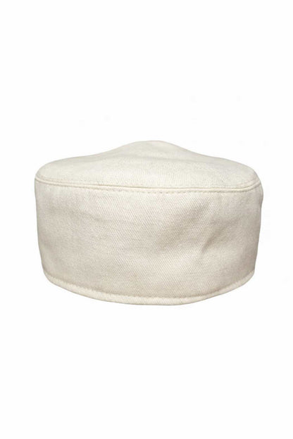 premium off-white cap in pure pashmina 