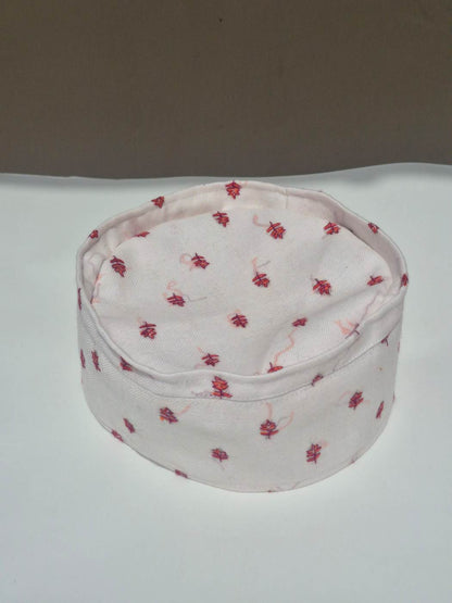 White Barkati Omani Cap with Hand Sozni Embroidery