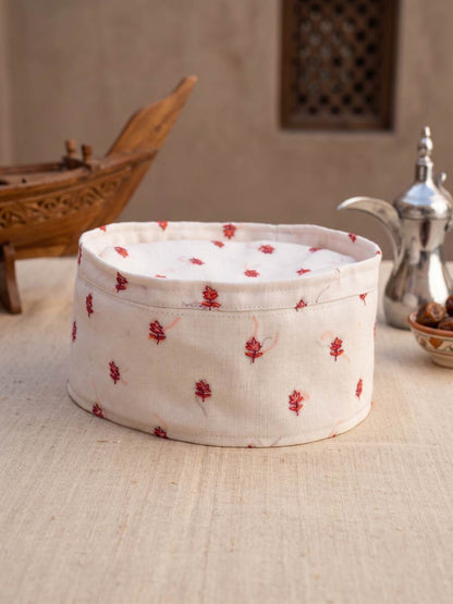 White Barkati Omani Cap with Hand Sozni Embroidery