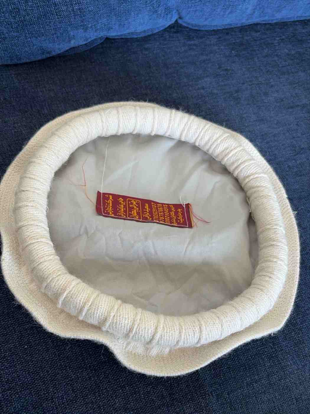 white pashtu pakol cap inner side