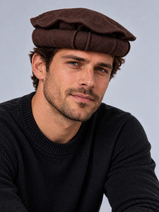 Dark Brown Pakol Cap – Handmade Afghani Peshwari Style Hat