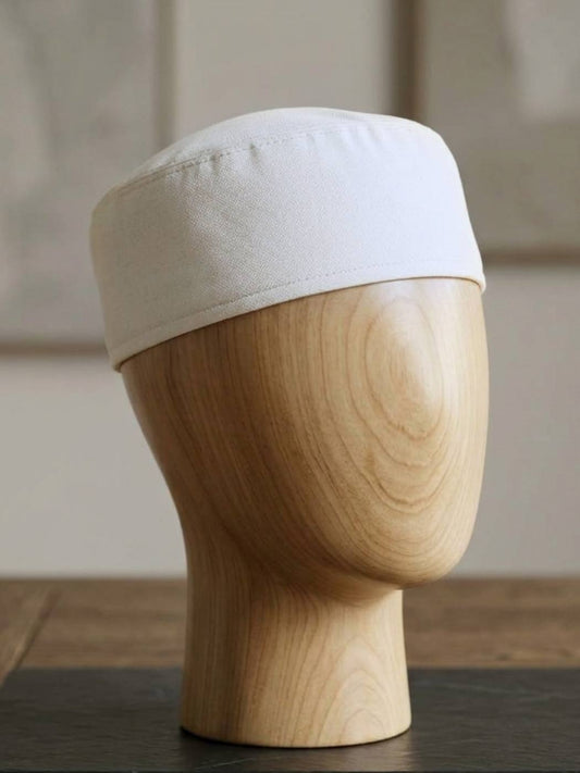 Plain White Toosha Topi | Cap