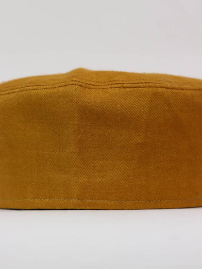 Mustard Plain Cap in Semi Pashmina Fabric