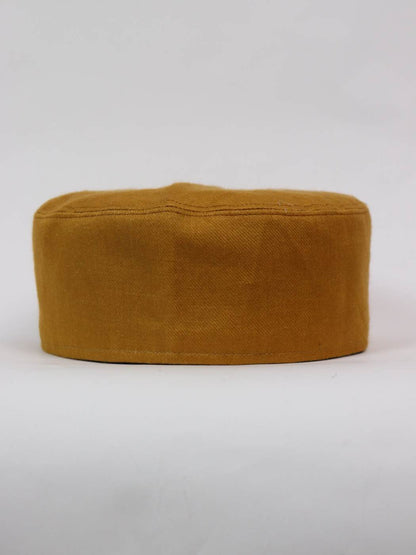 Mustard Plain Cap in Semi Pashmina Fabric
