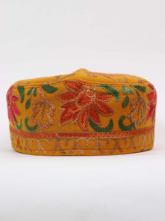 Karam Round Kashmiri Cap with Aari Embroidery
