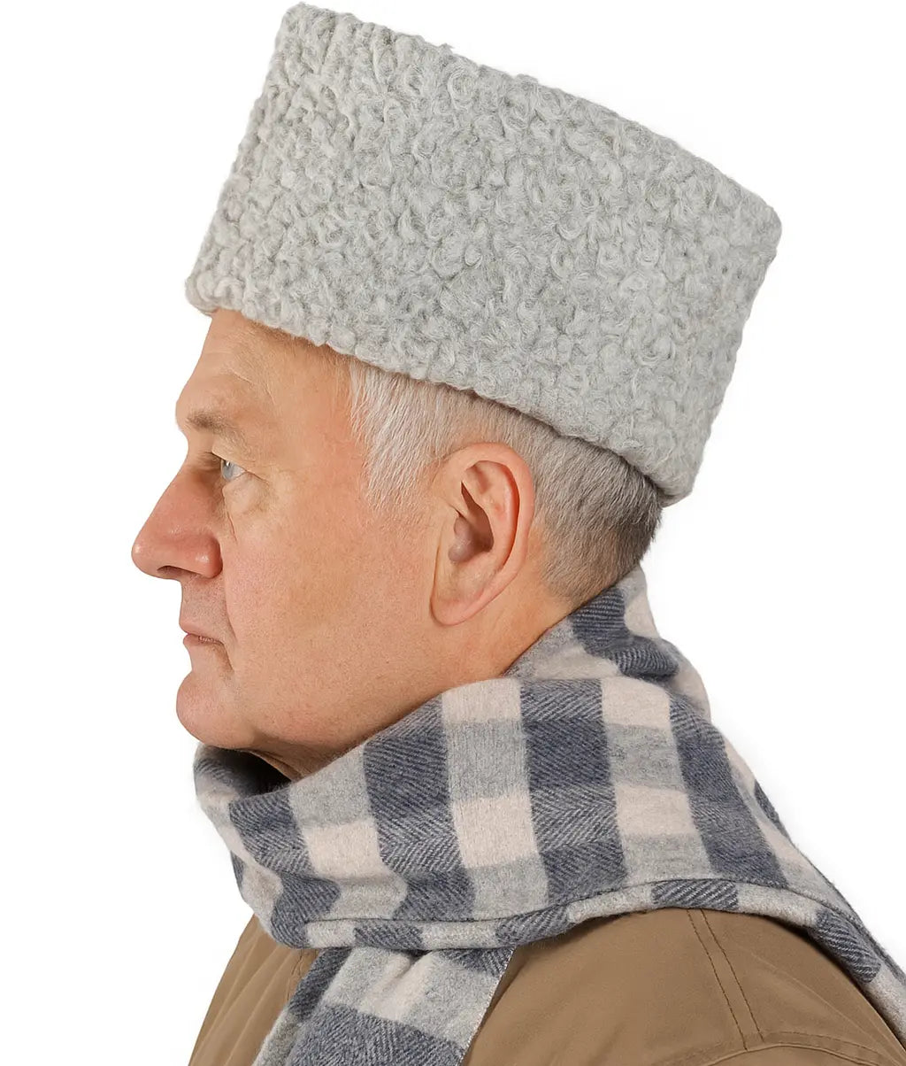 Grey Karakul Cap | Traditional Wool Hat