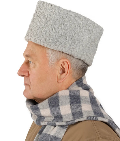 Grey Karakul Cap | Traditional Wool Hat