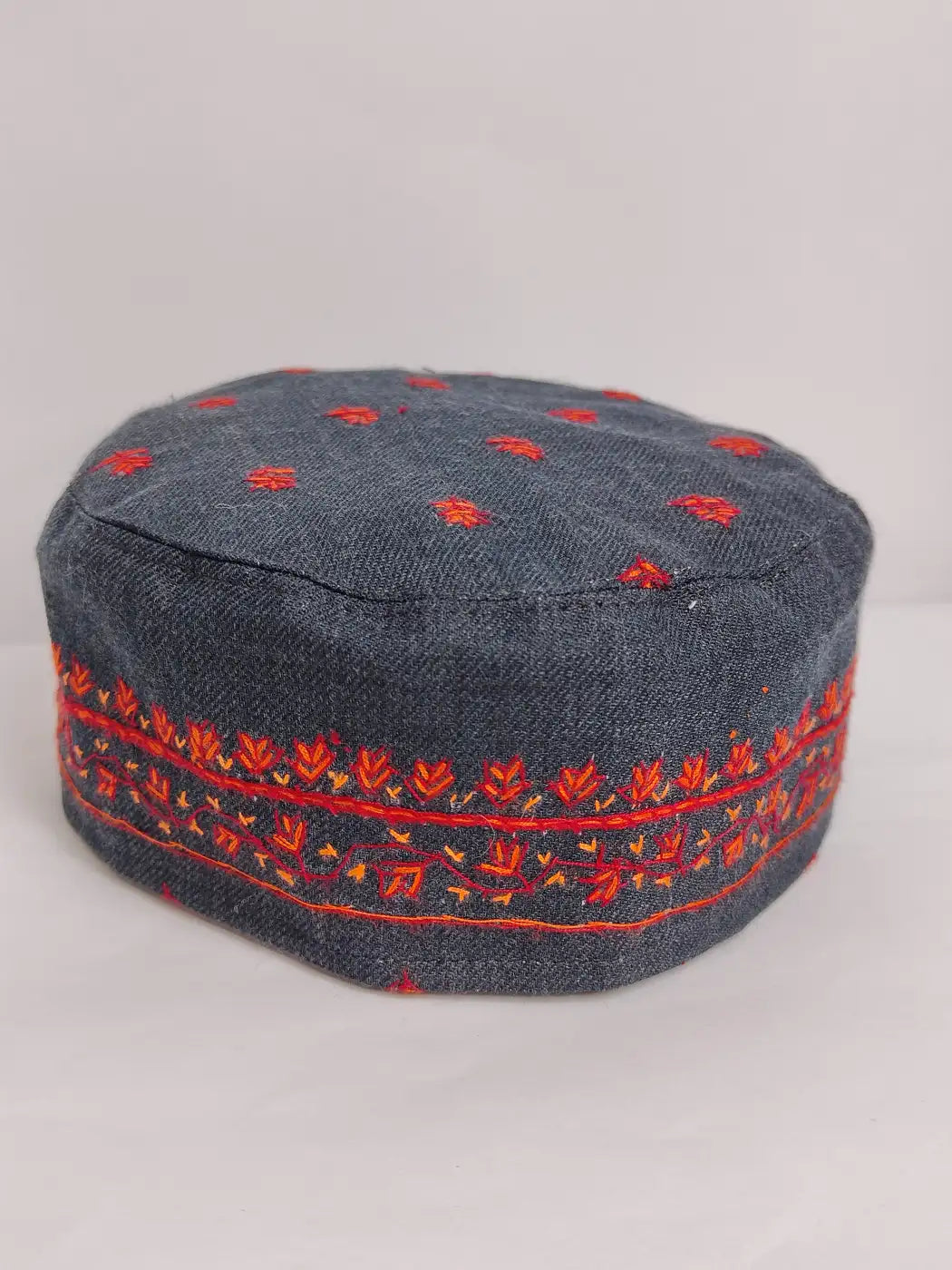 premium wool traditional cap with sozni embroidery 