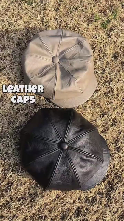 Leather French Flat Newsboy Cap | Beret Baggy Style