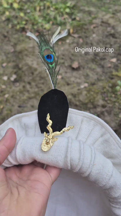 Original Off White Floral Afghani Pakol Cap | Handmade Pathani Hat