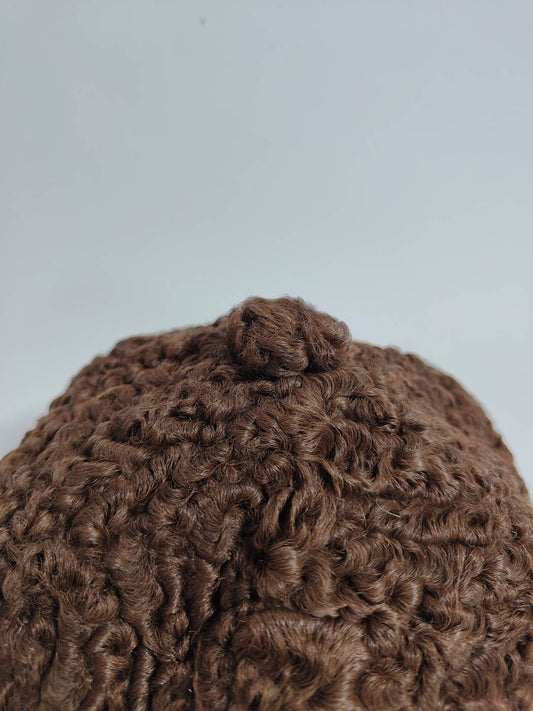 ambassador cap in karakul brown fur