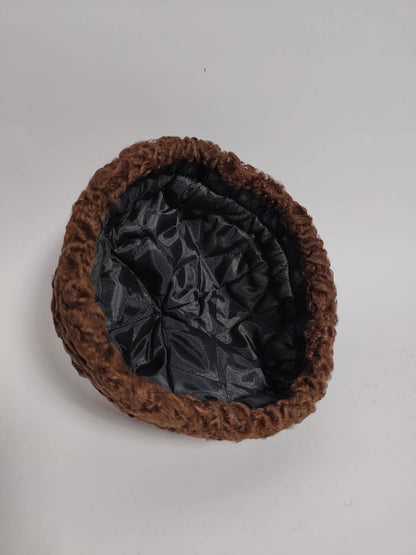 Round Dark Brown Karakul Cap