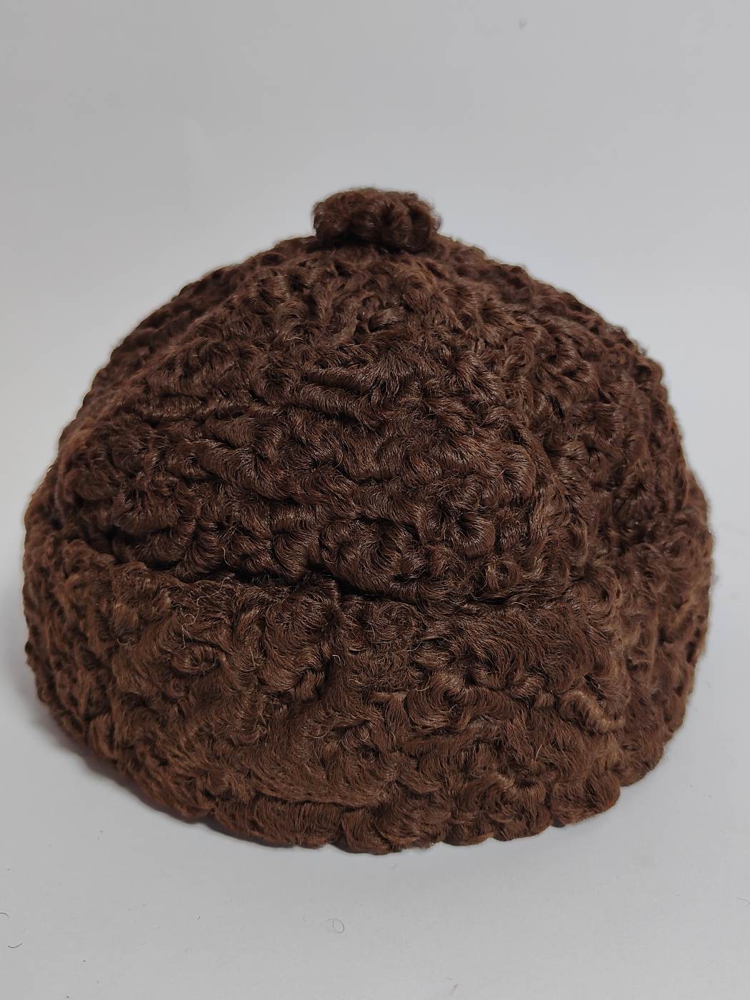 Round Dark Brown Karakul Cap