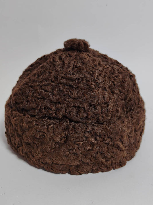 Round Dark Brown Karakul Cap