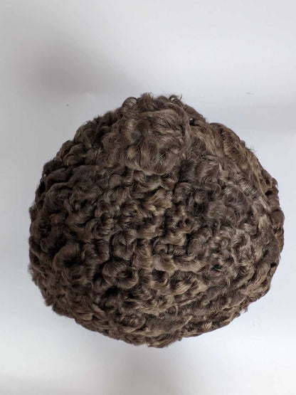 Round Brown Karakul Beanie Cap | Ambassadors Hat With Natural Fur