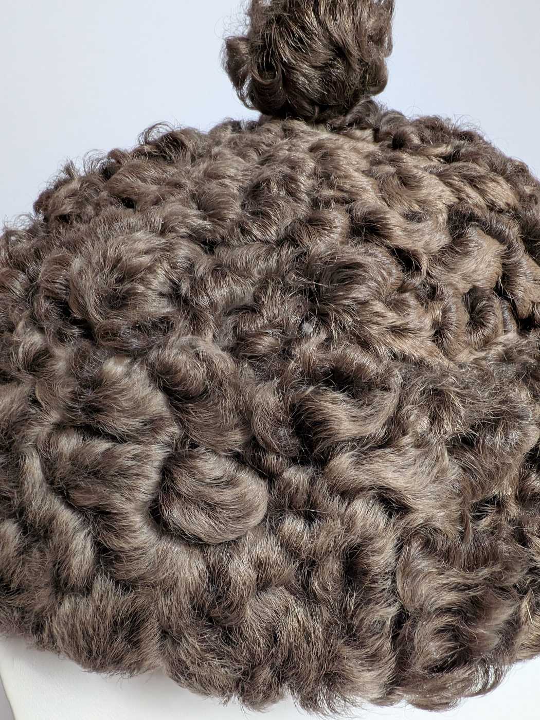 Round Brown Karakul Beanie Cap | Ambassadors Hat With Natural Fur