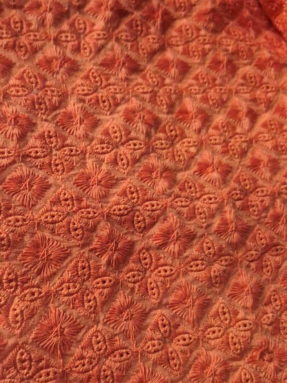 Premium Saffron Cotton Cap for Summer in Hakooba Embroidery | Breathable, Foldable, and Lightweight
