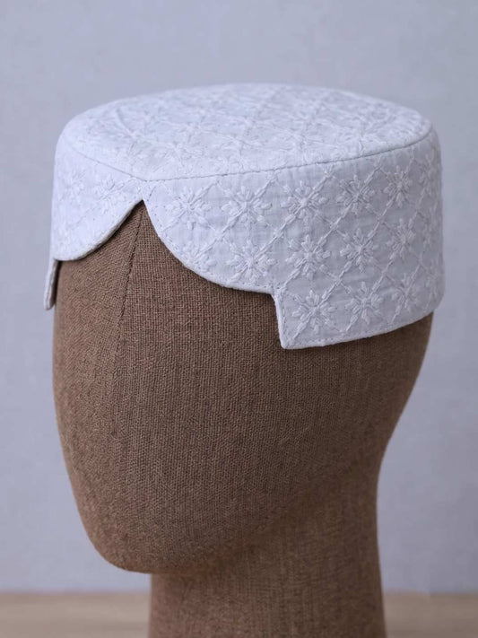 white summer cotton sindhi cap