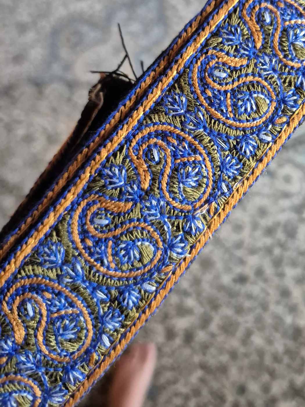 Round Cap in Toosha Fabric With Sozni Embroidery Border