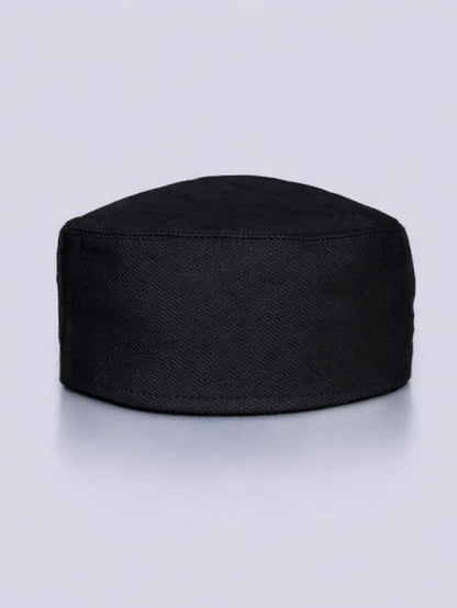 black colour plain toosha cap from Kashmir