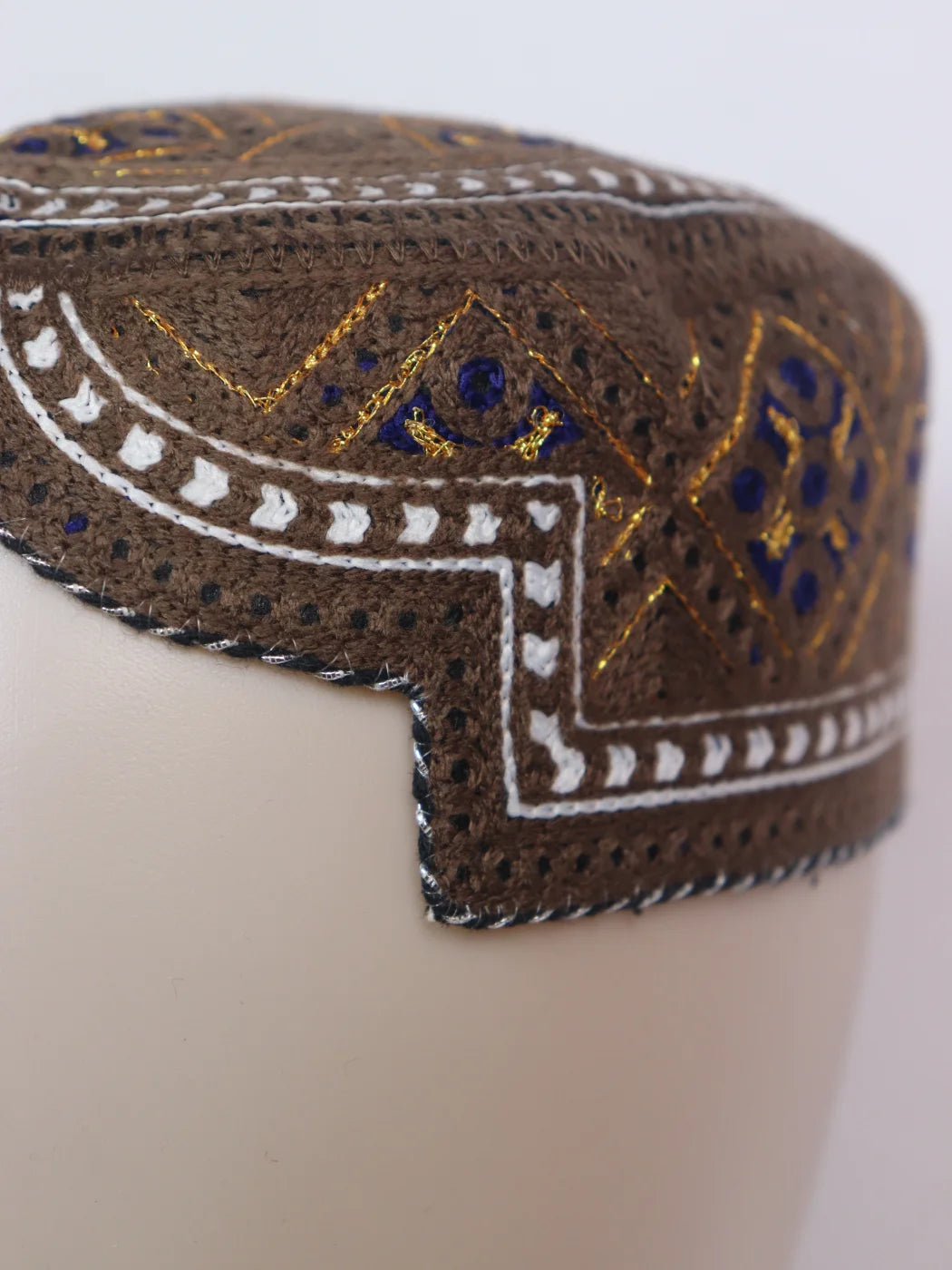 Brown Traditional Sindhi Cap | Topi With Embroidery Shadab