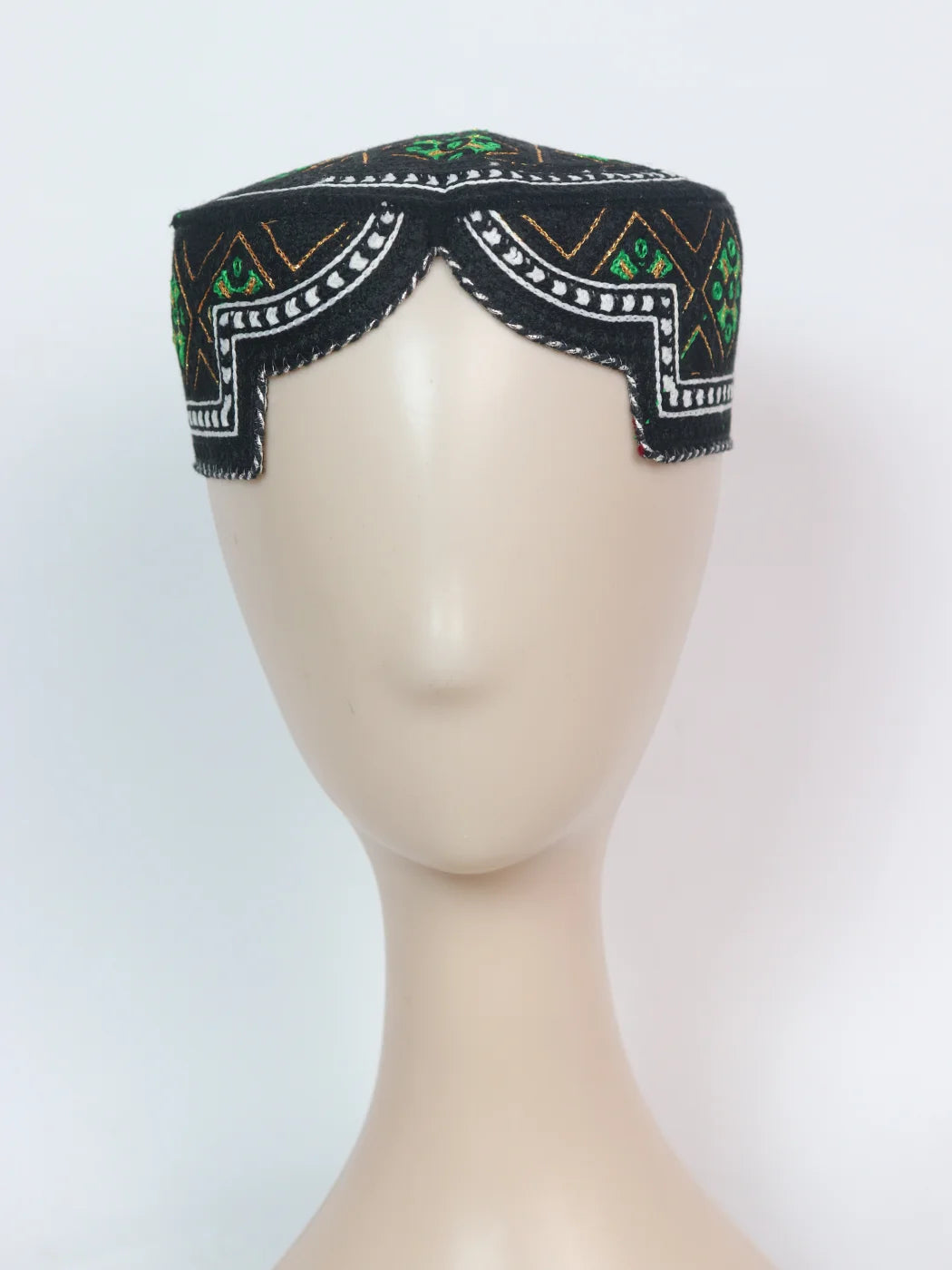 Gul-Khan Traditional Sindhi Black Topi With Embroidery