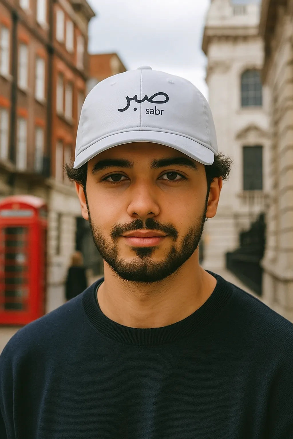 Urdu Cap – Sabr Embroidered | Classic White Baseball Style