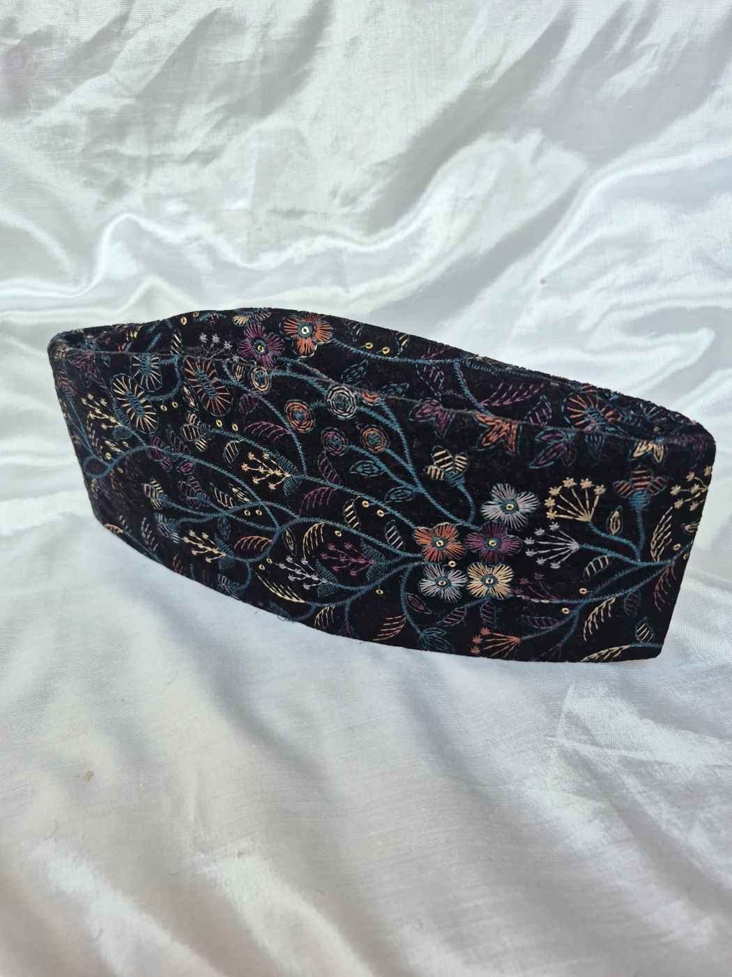 wedding karakul style cap with hand sozni embroidery