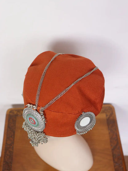 Zooni Kashmiri Women Bridal Cap With Jewlery In Kasaba Style