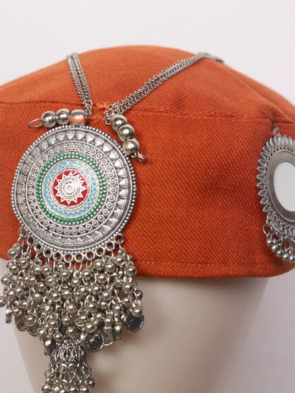 Zooni Kashmiri Women Bridal Cap With Jewlery In Kasaba Style