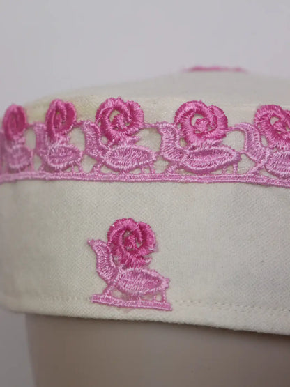 Sehrish Cap For Women With Pretty Pink Lace