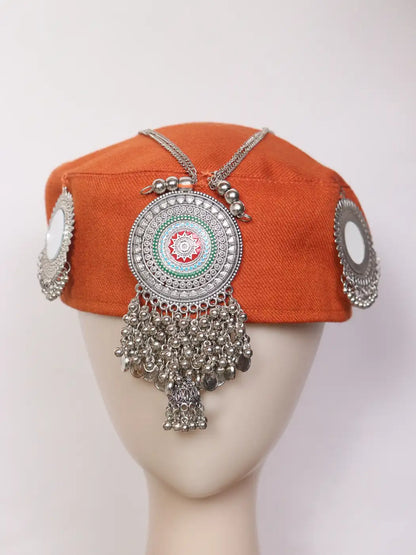 Zooni Kashmiri Women Bridal Cap With Jewlery In Kasaba Style