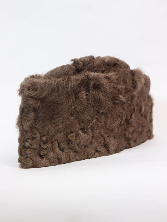 Wood Brown Karakul Handmade Cap from Kashmir