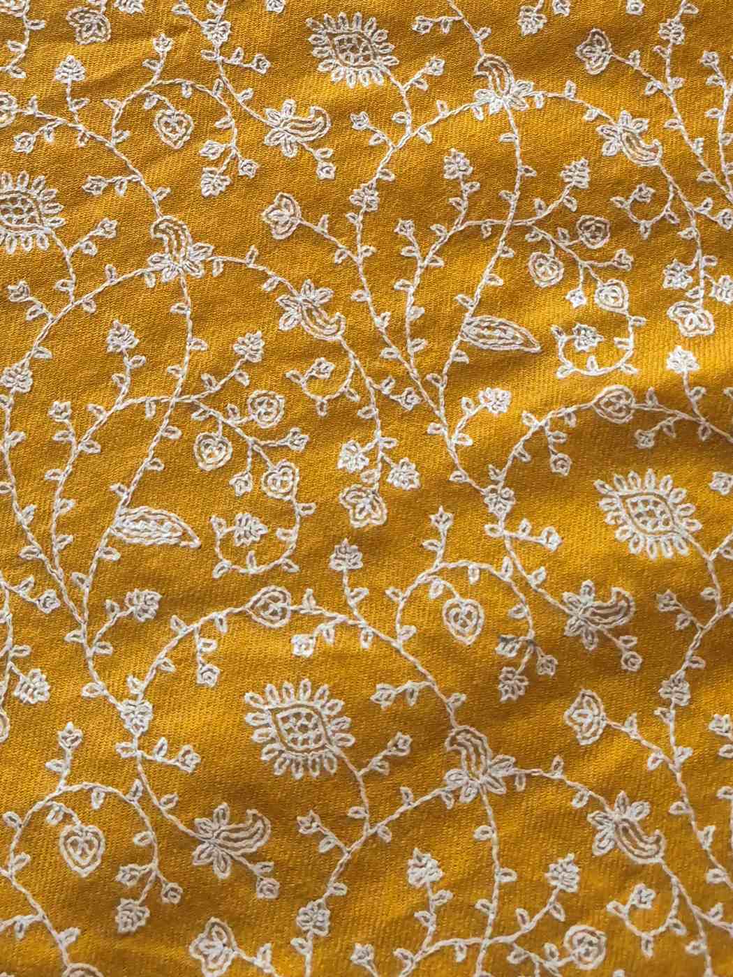 Sozni Embroidered Kashmiri Cap for Gents in Mustard Color in Toosha