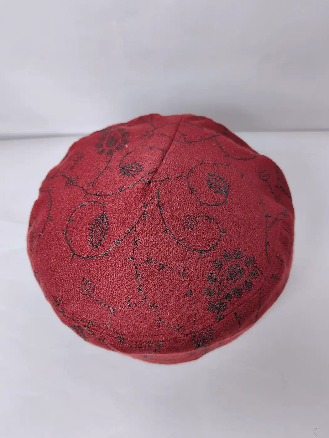 Kashmiri maroon cap top side