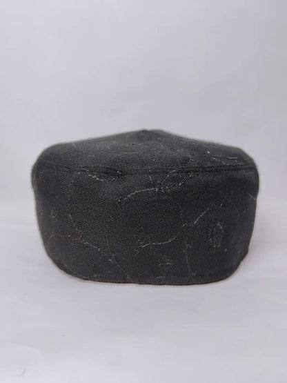 black kashmiri plain cap 